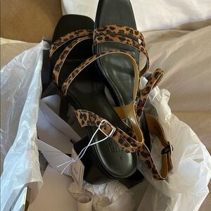 GAP Animal Print and Black Sandals